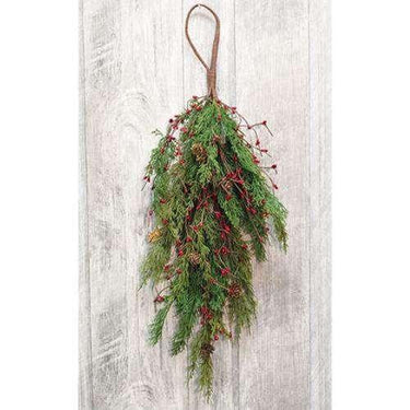 Evergreen Pine w/Red Pips Teardrop - The Fox Decor